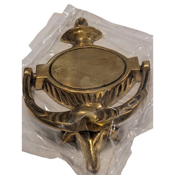 Vintage Solid Brass Door Knocker Fancy Colonial Unused With Screws 1980s - Picture 3 of 4